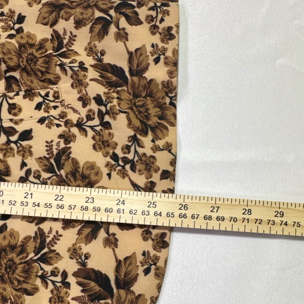 Free People Women's Floral Cropped Blazer Jacket Brown Beige Button Front Size M - Picture 9 of 9